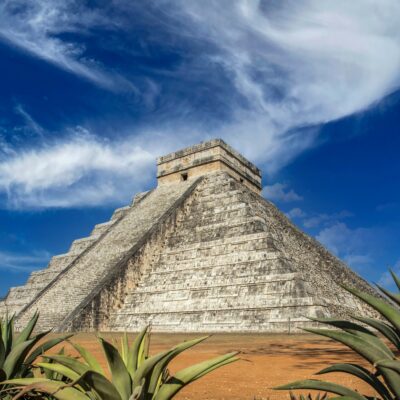 Beautiful pyramid of Chichen Itza UNESCO heritage. Yucatan, Mexico